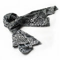 Blancho Dark & White Distinctive Leopard Animal Print Fashion Soft Silk Scarf/Wrap/Shawl(Large)