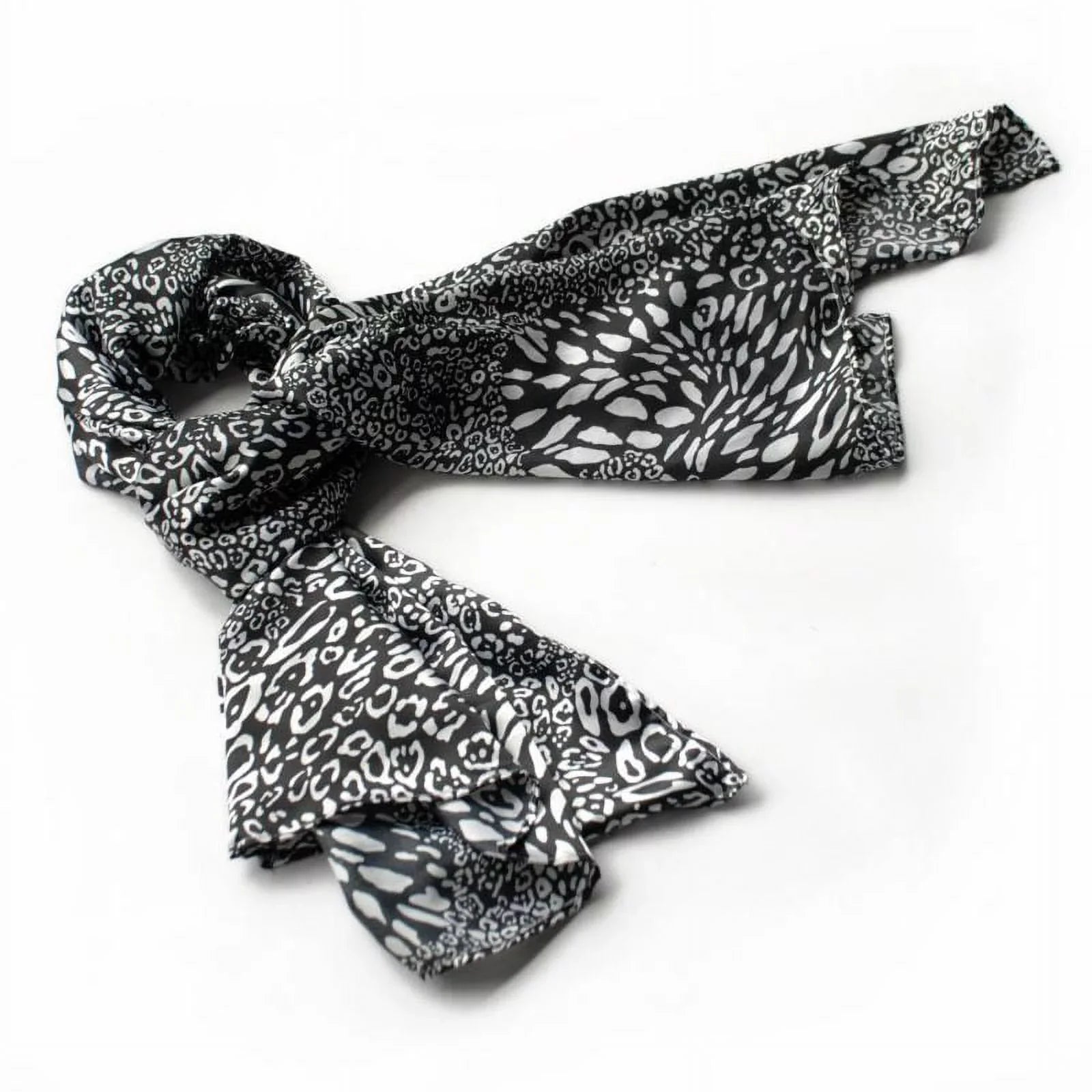 Blancho Dark & White Distinctive Leopard Animal Print Fashion Soft Silk Scarf/Wrap/Shawl(Large)