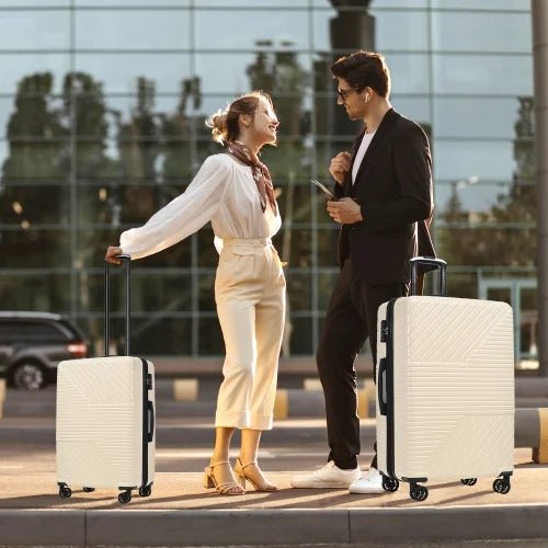 Zateety Hardshell Luggage Sets 3 Piece double spinner 8 wheels Suitcase with TSA Lock Mass 20''24''28''