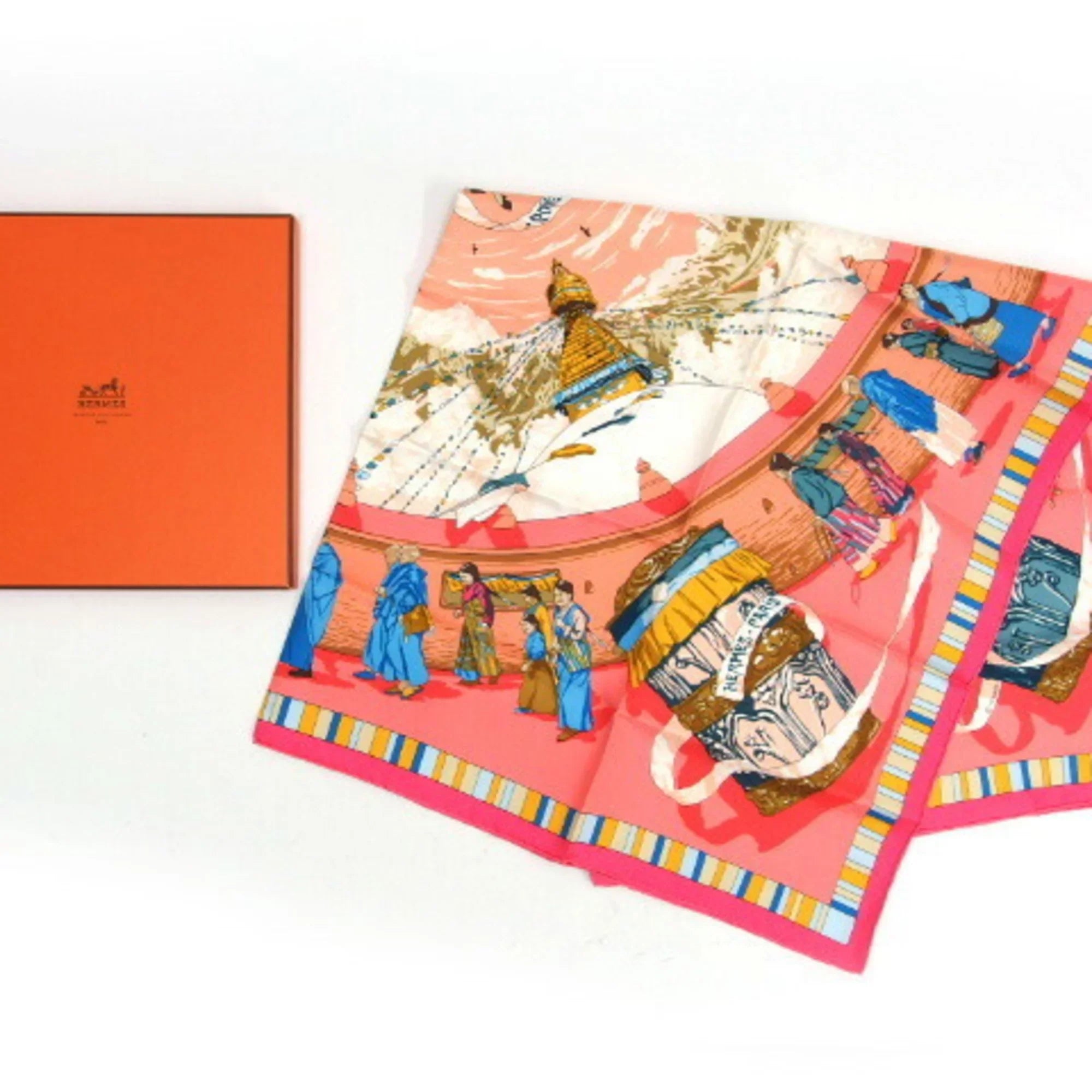 Pre-Owned Hermes Carre 90 PRIERES AU VENT Prayer in the Wind Scarf (Like New)