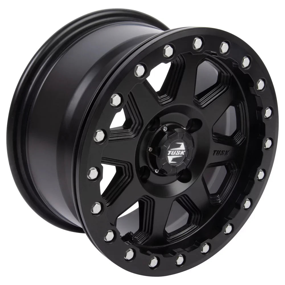 4/110 Tusk Uinta Beadlock Wheel 14x7 5.0 + 2.0 Matte Jet For Yamaha Viking VI EPS Ranch Edition 2022