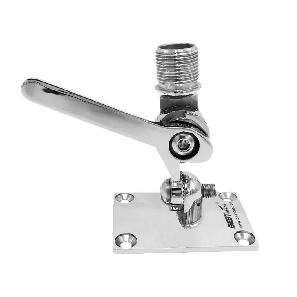 Stainless Steel Marine Radio VHF Adjustable Ratchet Base Mount for Inflatable Boat Kayak Dinghy