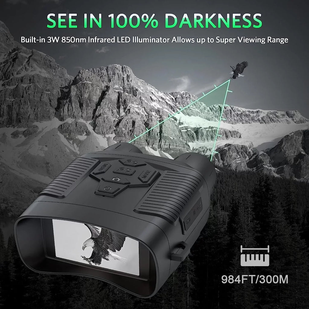 SuntekCam Night Vision Goggles Night Vision Binoculars with 32GB SD Card 24MP/1080P 6x Zoom Suitable for Hunting at Night and Taking Pictures and Videos NVI-800