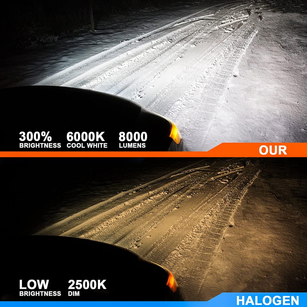 6pcs LED Bulbs For Mazda CX-9 2013-2015, 9005 H11 LED Hedlight Bulbs High Low Beam + H11 Fog Light 6000K