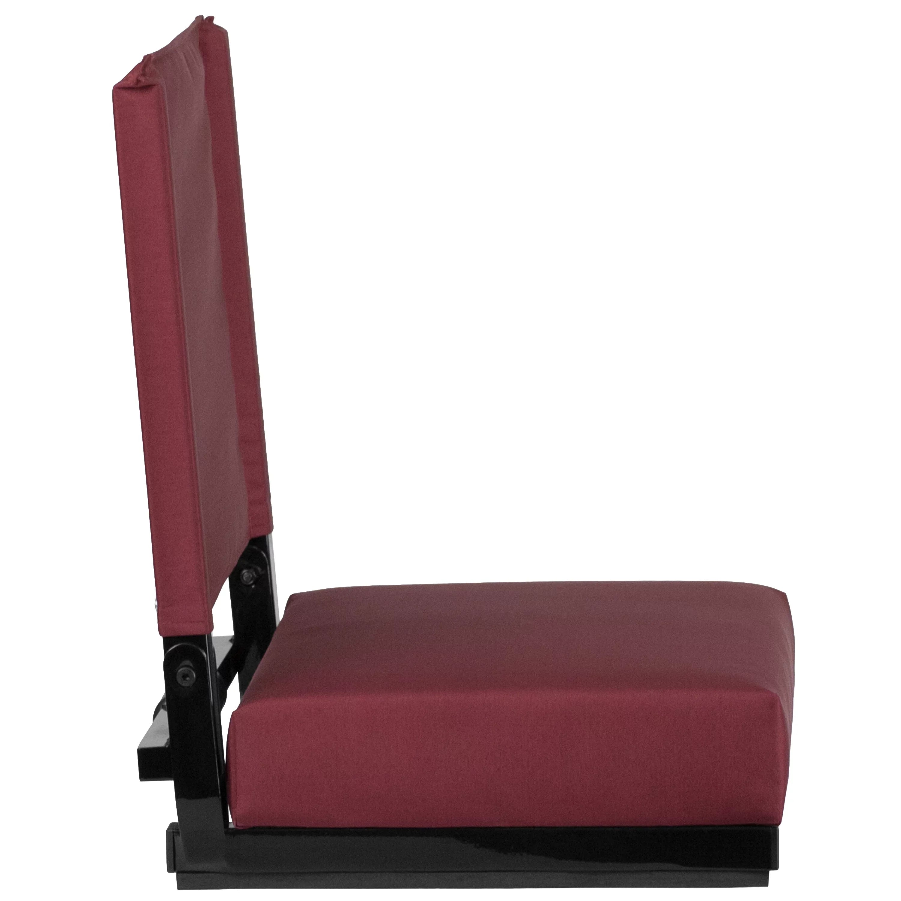 Flash Furniture Grandstand Comfort Seats by Flash - 500 lb. Rated Load Stadium Chair with Handle & Ultra-Padded Seat, Maroon