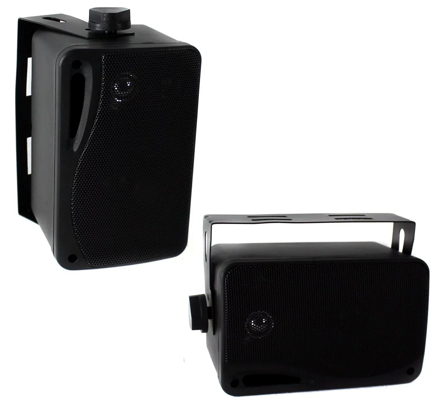 4 x New Pyle PLMR24 3.5'' 200 Watt 3-Way Weather Proof Marine Mini Box Speaker System Jet and Enrock Audio 16-Gauge 50 Foot Speaker Wire