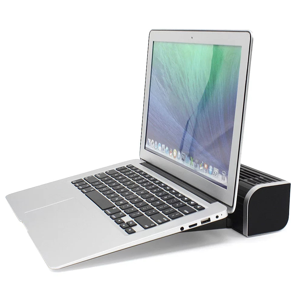 Olmaster CF-1691 USB Cooling Fan Laptop Pad Stand Fan Dark Horizontal Design