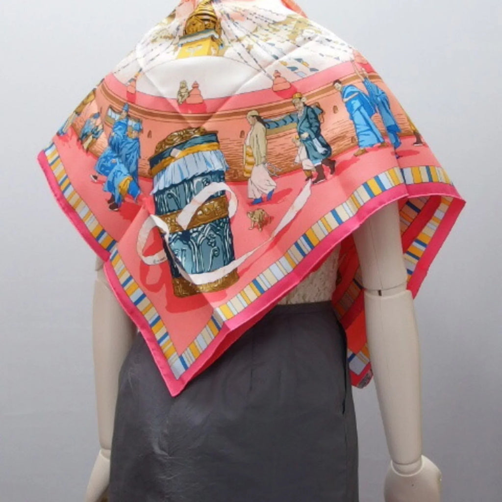 Pre-Owned Hermes Carre 90 PRIERES AU VENT Prayer in the Wind Scarf (Like New)