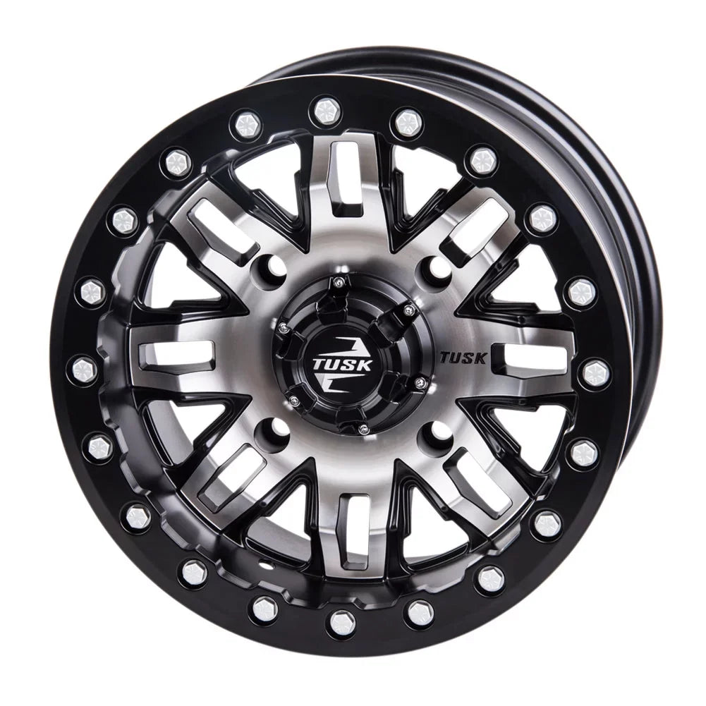 4/156 Tusk Teton Beadlock Wheel 14x7 4.0 + 3.0 Dark For YAMAHA Wolverine RMAX 2 1000 Sport 2022