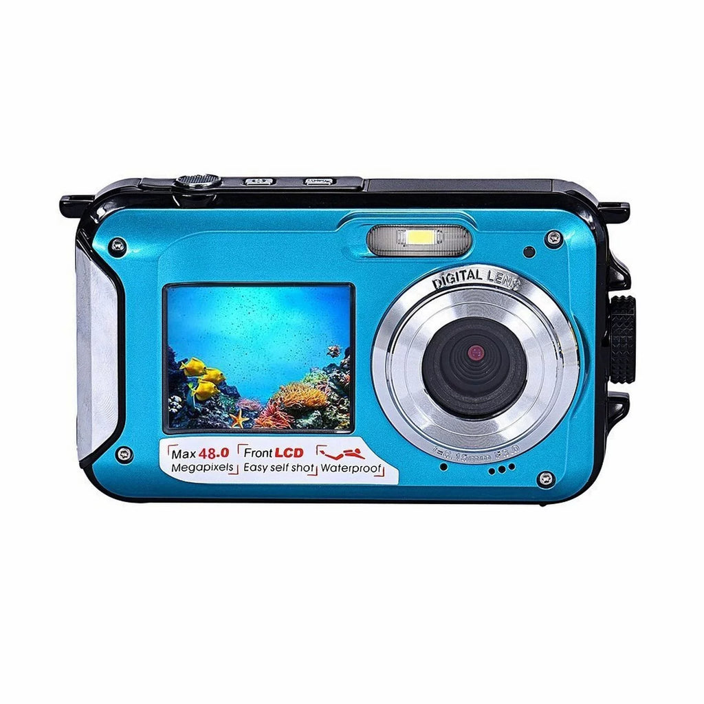 Megapixel Waterproof Dual Screen Full HD 1080P Digital Camera For Under Water Photo And Video Recording For Selfies With LED Flash Light Teen Electronics for Girls