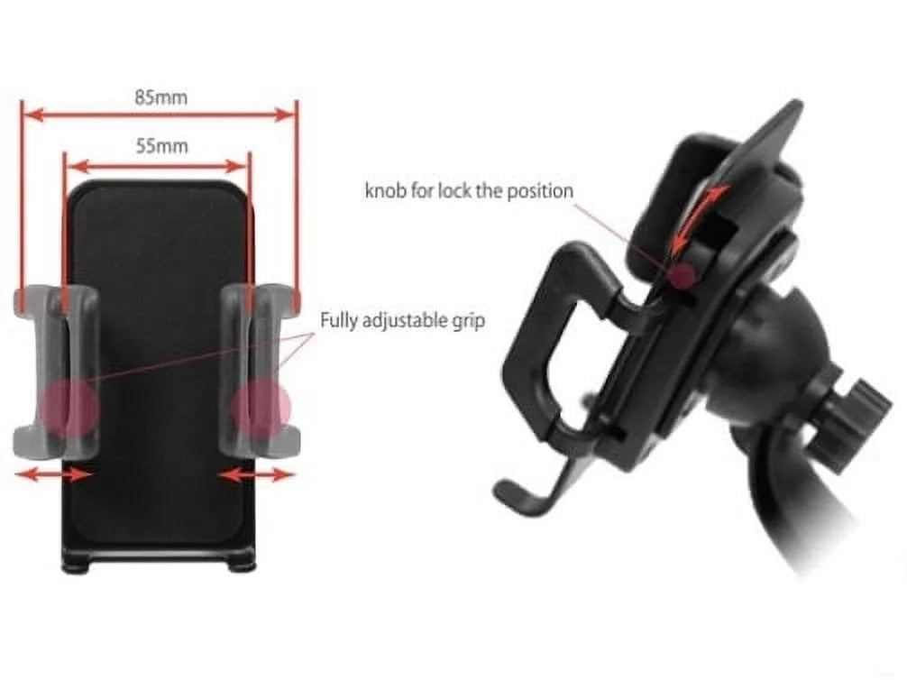 Car Mount Windshield Phone Holder Swivel Cradle Window Rotating Dock Suction Ebony D8 for Motorola Droid Turbo 2, Moto Z Droid Force Droid - Galaxy J3 J5 J7, Note 4 5, S5 S6 Edge Edge+ S7