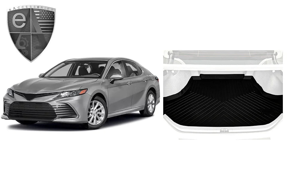 EACCESSORIES EA Cargo Liner – Trunk Mat for Camry 2018-2024 – Weather-Resistant Trunk Mats for Cars with Raised Lip – Non-Slip Car Trunk Mat Rubber – Easy to Install – Laser Pre-Cut Design