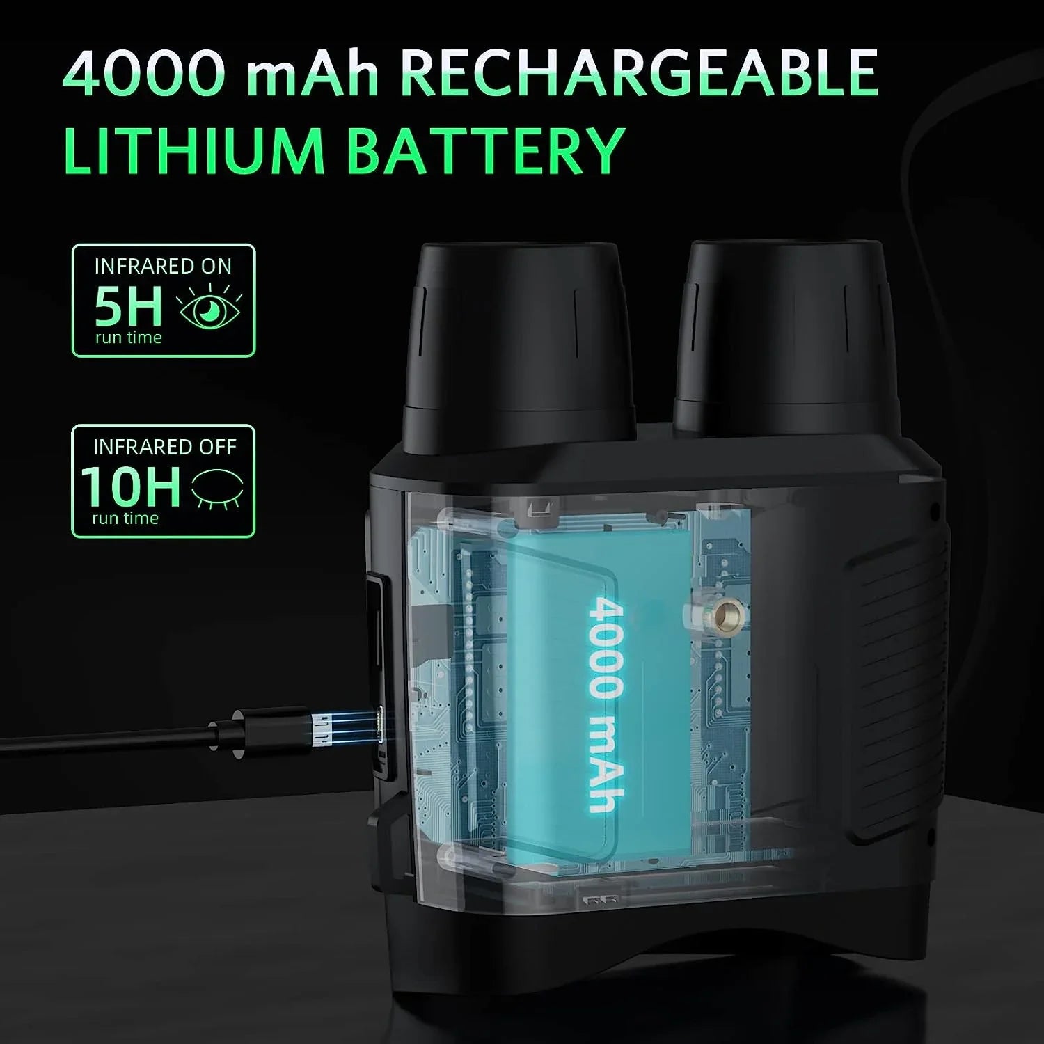 SuntekCam Night Vision Goggles Night Vision Binoculars with 32GB SD Card 24MP/1080P 6x Zoom Suitable for Hunting at Night and Taking Pictures and Videos NVI-800