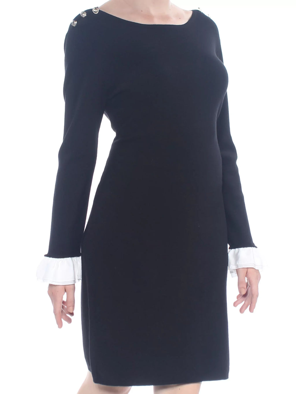 TOMMY HILFIGER $119 Womens New 1216 Jet Shoulder Button Sheath Sweater Dress L