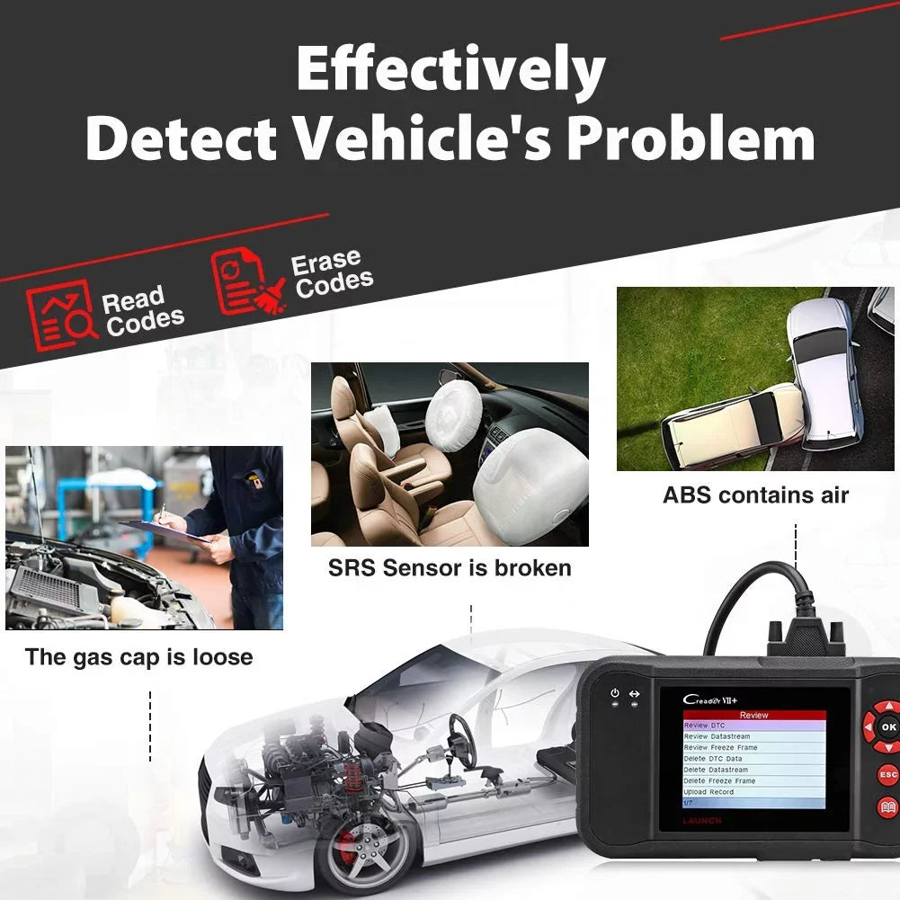 Launch X431 Creader VII+ (CRP123) OBD2 Scanner EOBD Car Diagnostic Code Reader Testing Engine/Transmission/ABS/Airbag