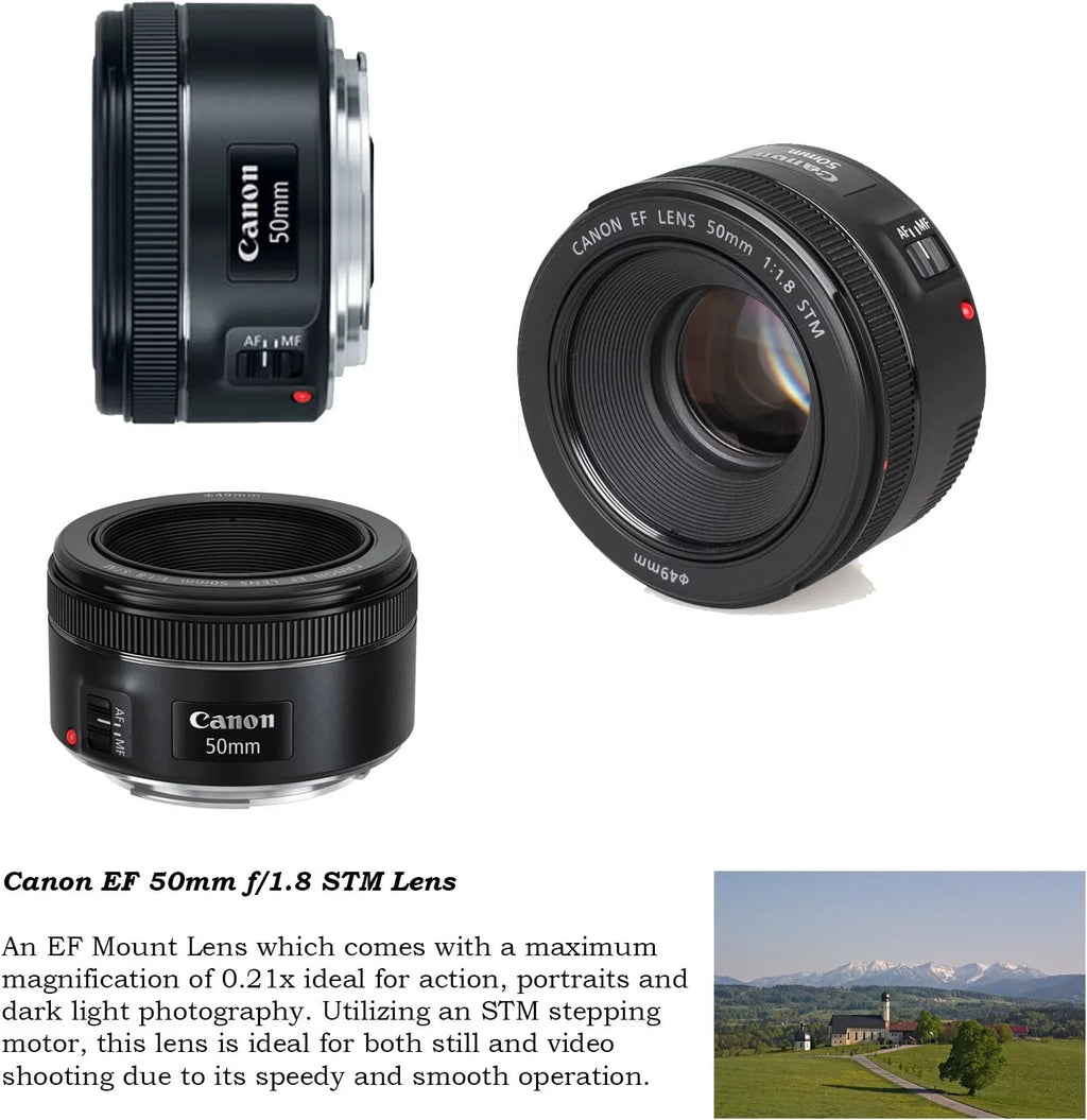 EOS 5D Mark IV DSLR Camera w/ 24-105mm USM Lens Bundle + EF 75-300mm III Lens, 50mm f/1.8, 500mm Lens & 650-1300mm Lens + Backpack + 128GB Memory + Monopod + Professional Bundle