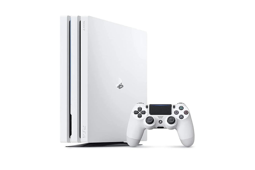 PlayStation 4 Original 500GB Matte White Gaming Console With 2 Controller + G9 Earbuds With Microphone BOLT AXTION Bundle Like New