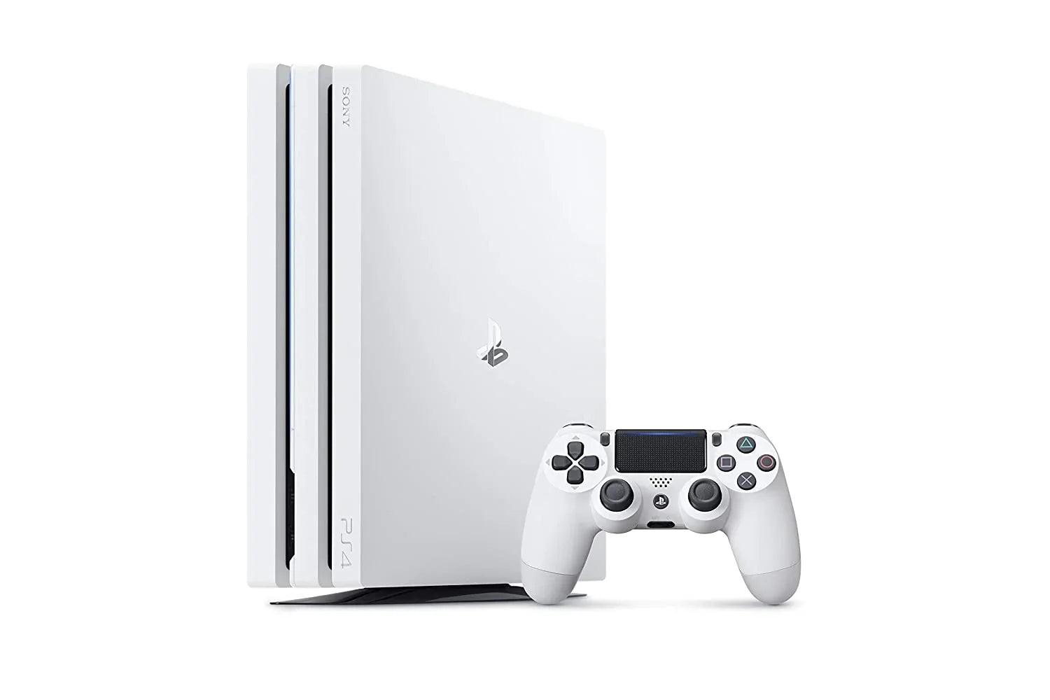 PlayStation 4 Original 500GB Matte White Gaming Console With 2 Controller + G9 Earbuds With Microphone BOLT AXTION Bundle Like New