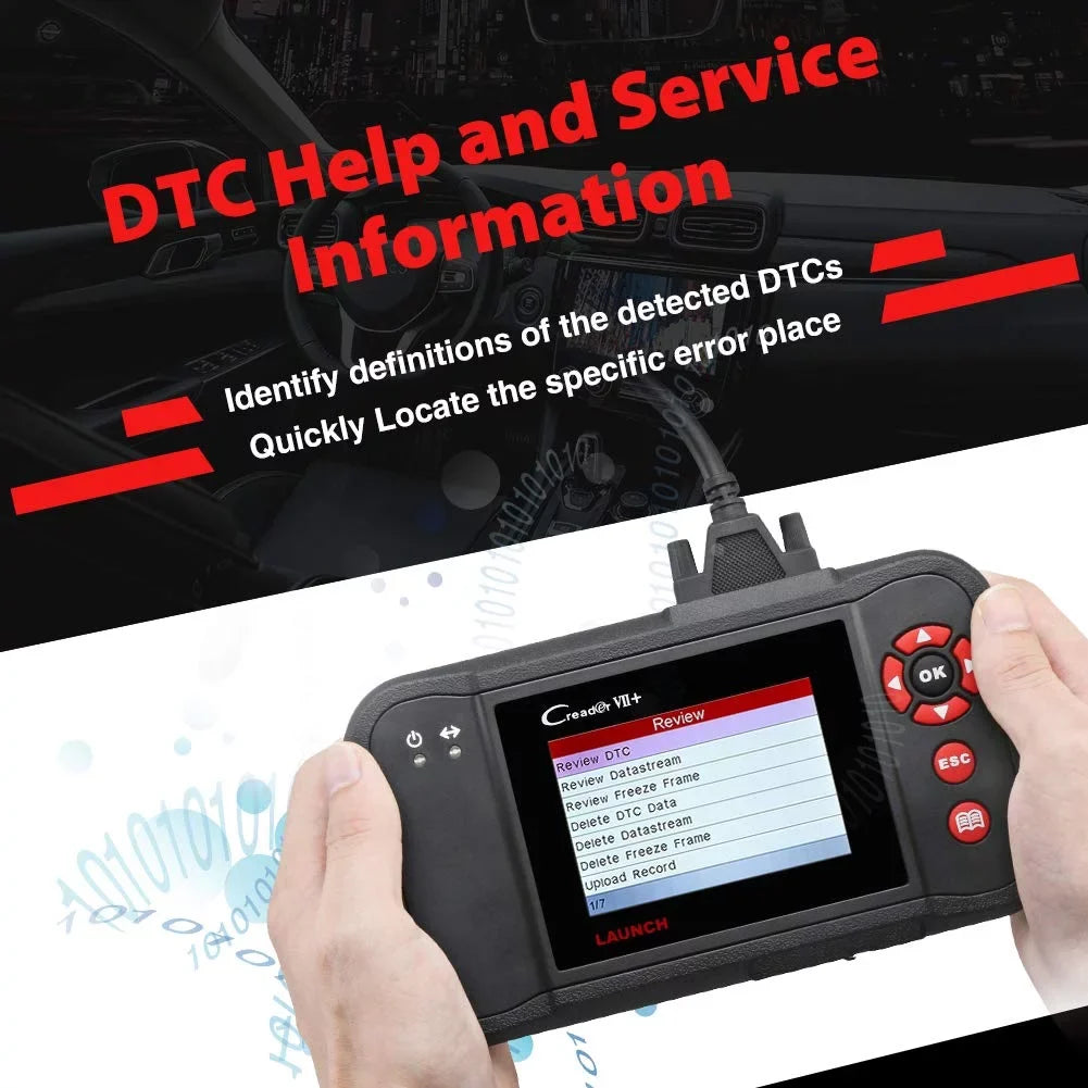 Launch X431 Creader VII+ (CRP123) OBD2 Scanner EOBD Car Diagnostic Code Reader Testing Engine/Transmission/ABS/Airbag