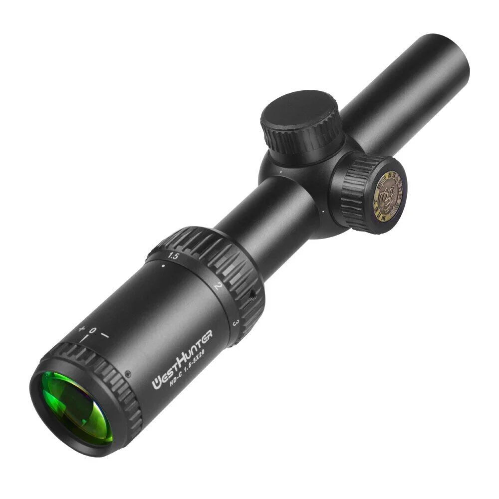 WestHunter HD-C 1.5-5X20 SFP Scope Clear View Compact Hunting Sights,11mm Dovetail Rings