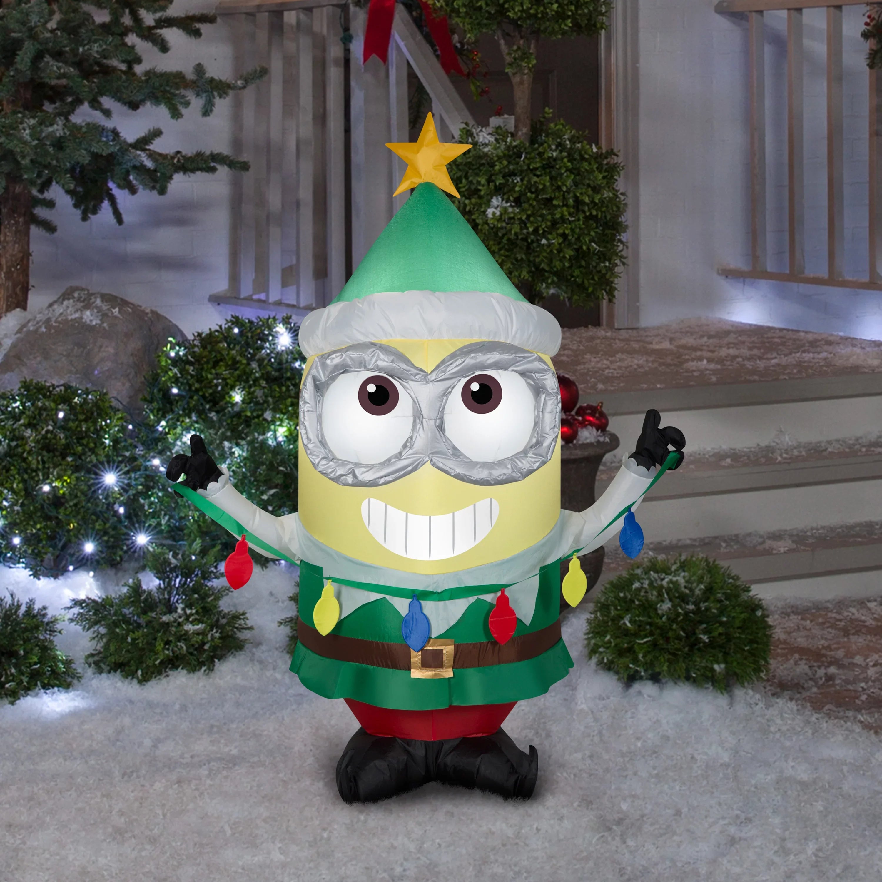 Gemmy Airblown LED Minions Dave the Elf 3.5 ft. Inflatable