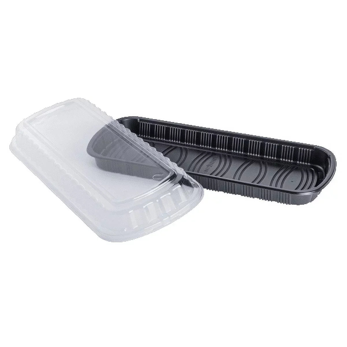 Karat Full Slab Jet PP Plastic Rib Container with Clear OPS lid - 100 ct