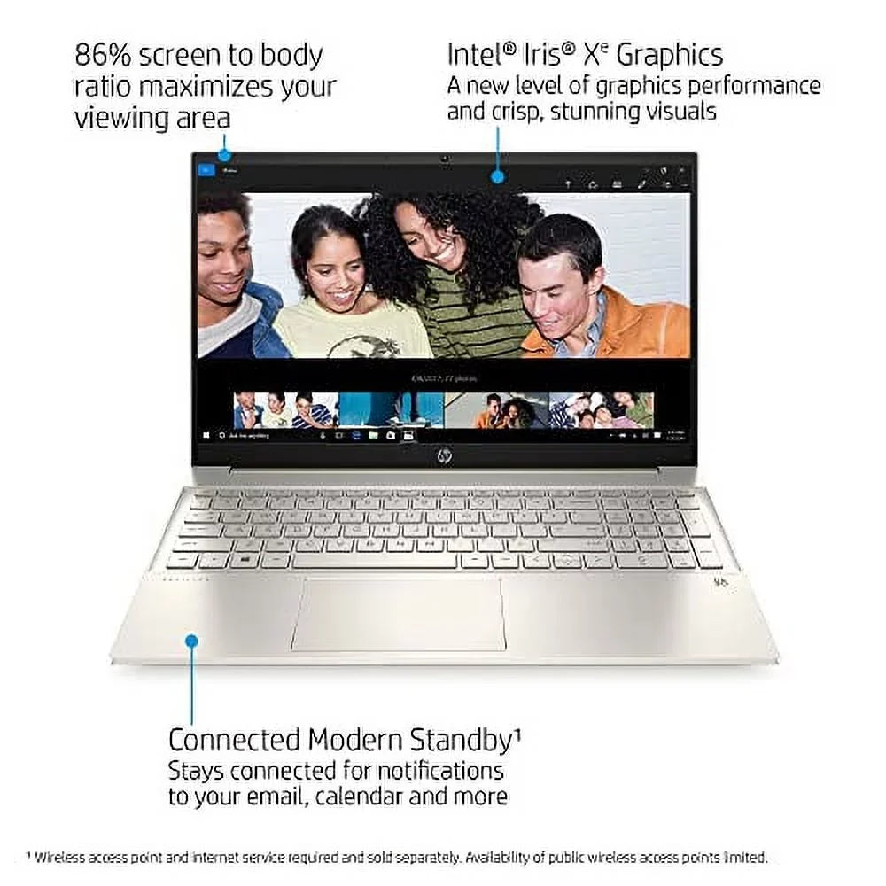 2022 Pavilion 15.6" FHD Touchscreen Laptop 11th Gen Core i7-1165G7 64GB DDR4 2TB NVMe SSD Iris Xe Graphics HDMI USB-C WiFi-6 Bluetooth Backlit Keyboard Windows 11 Pro w/ RATZK 32GB USB