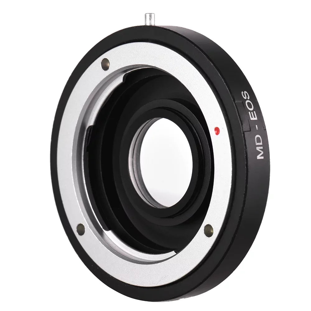 MD-EOS Lens Mount Adapter Ring with Corrective Lens for Minolta MD Lens to Fit for EOS EF Camera Focus Infinity