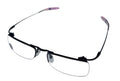 New Balance Mens Eyeglass Rectangle Rimless Metal NB 356 3 Gunmetal. 53mm