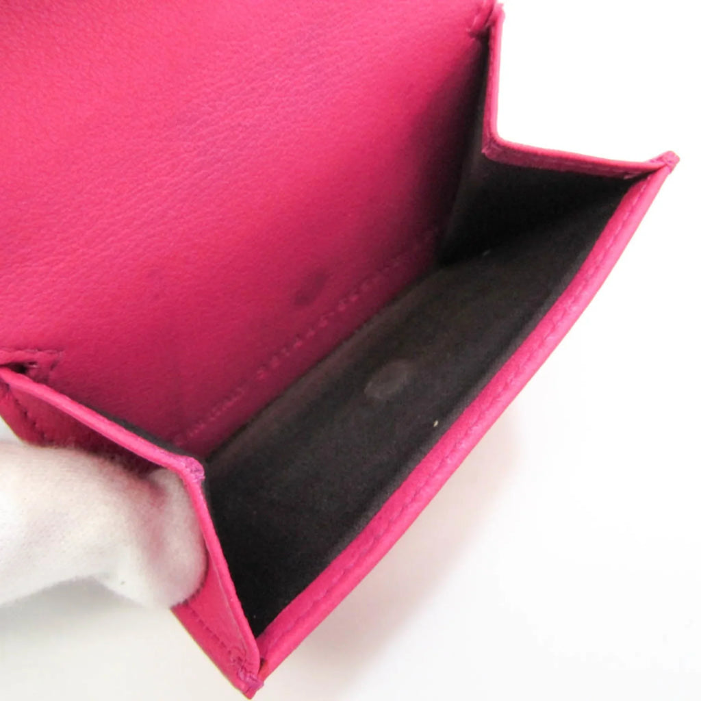 Pre-Owned Balenciaga Papier Mini Wallet 391446 Women's Leather Wallet (tri-fold) Pink (Good)