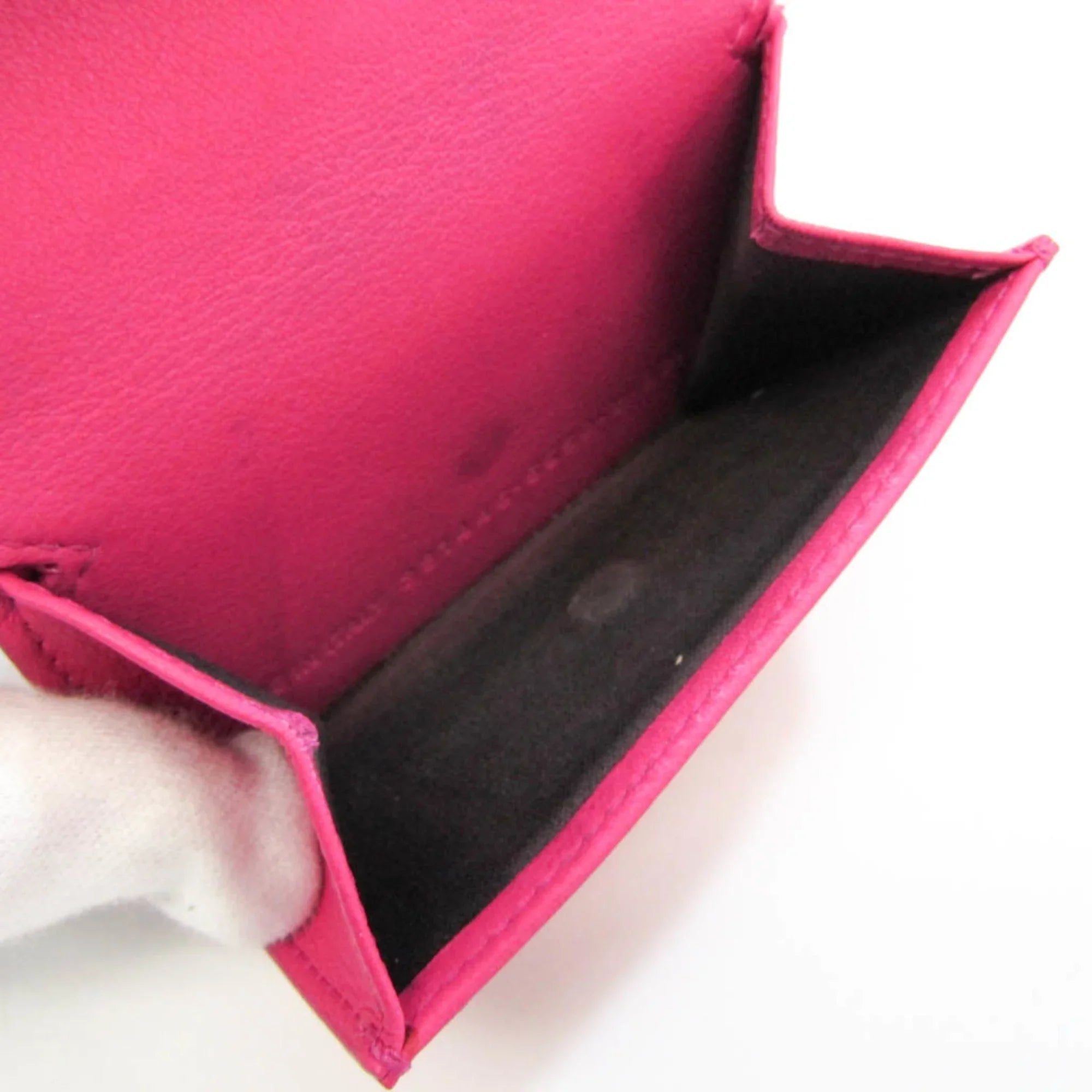 Pre-Owned Balenciaga Papier Mini Wallet 391446 Women's Leather Wallet (tri-fold) Pink (Good)