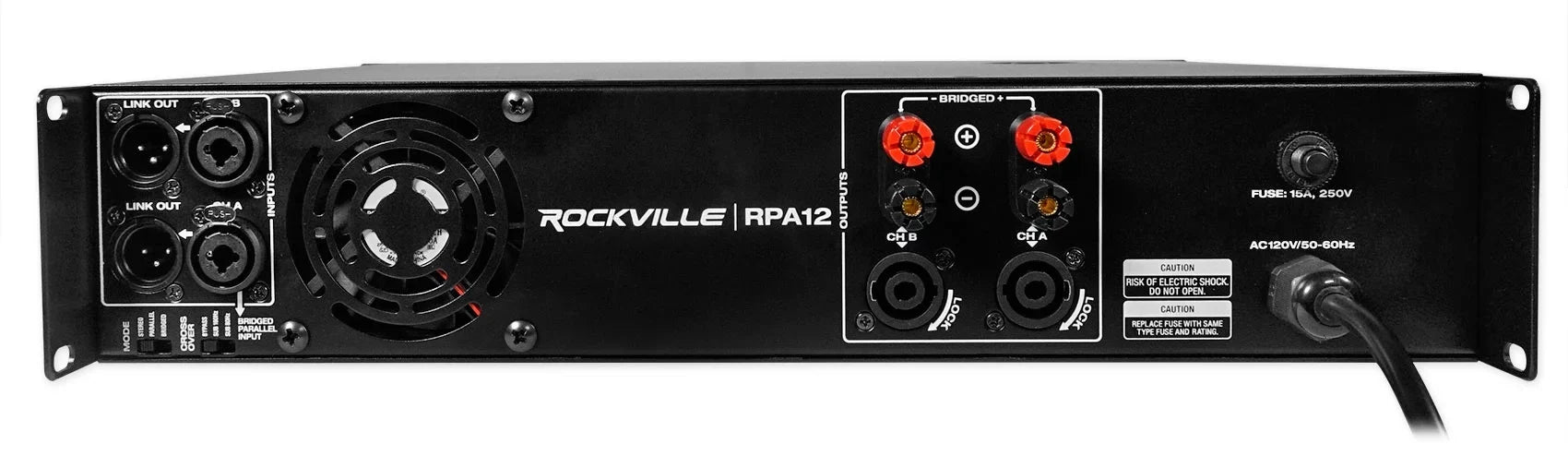 Rockville SBG1188 18" Pro DJ PA Subwoofer Sub+5000w 2-Channel Amplifier+Cable