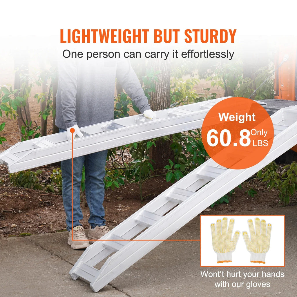 BENTISM Aluminum Truck Loading Ramps 8810 lb/4 Ton 72" x 15" Durable Flat Ends Non-slip Portable Truck Ramps for Tractors ATVs UTVs Motorcycles Vehicle