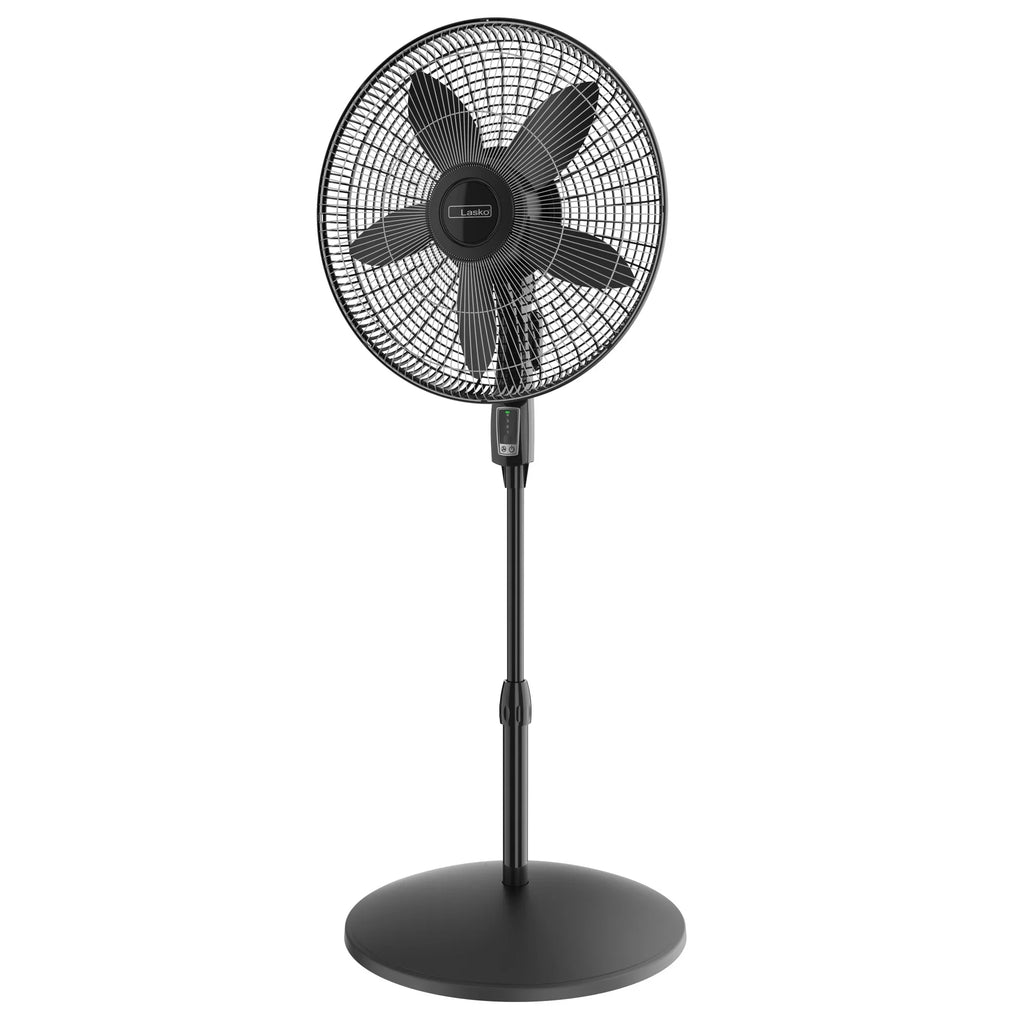Lasko Cyclone Max 18" 4-Speed Large Room Pedestal Fan with Remote, 53" H, Ebony S18605, New