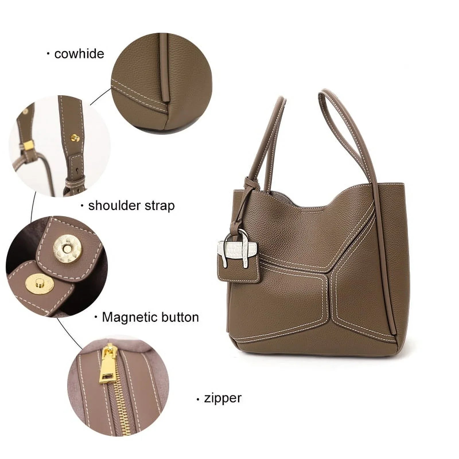 Aidrani Ladies 2024 new commuter Tote bag Fashion retro leather women's bag