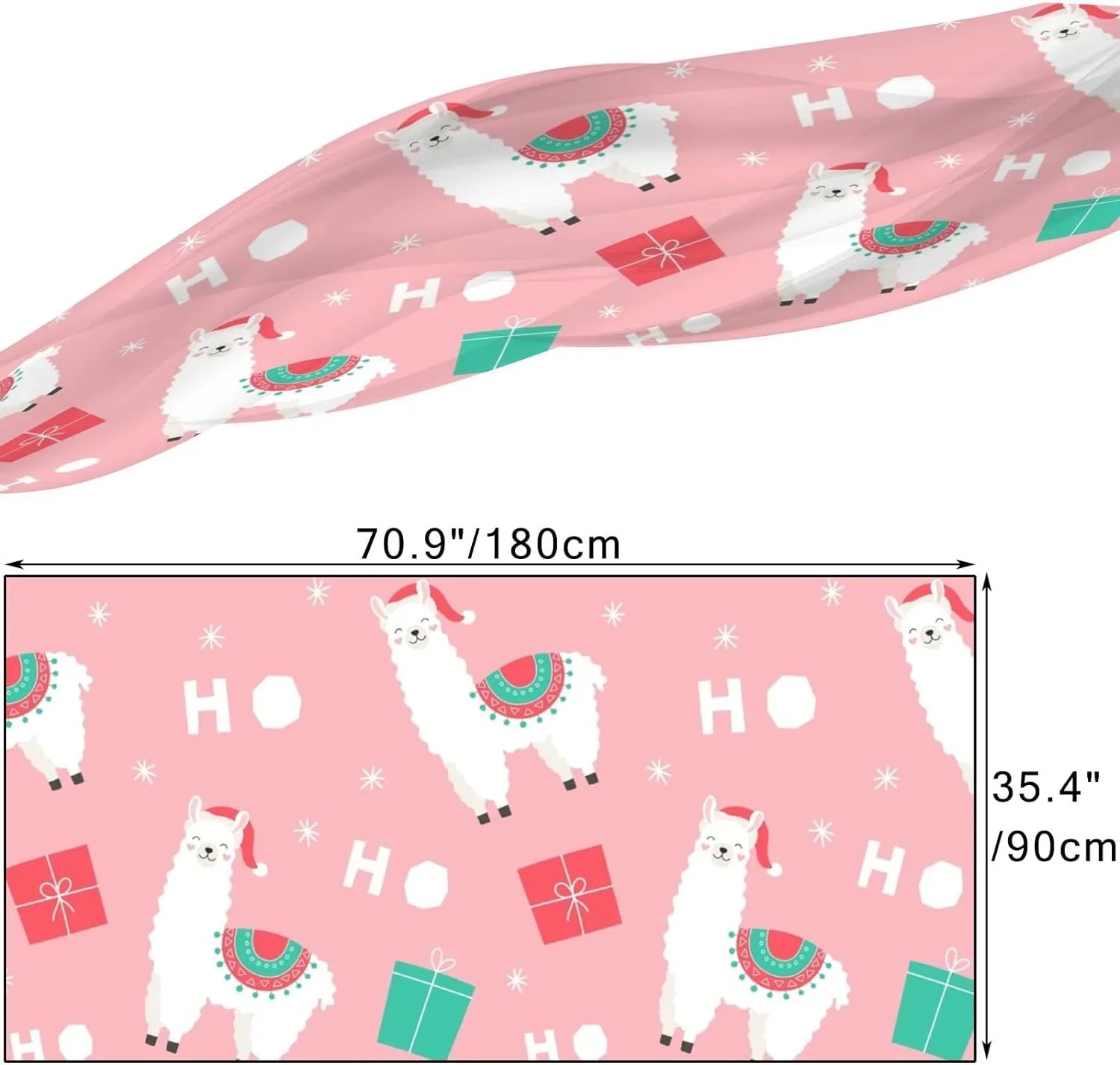 Hyjoy Christmas Llama Presents Long Silk Neck Scarf Load Shawl Wrap Scarves for Women Girls
