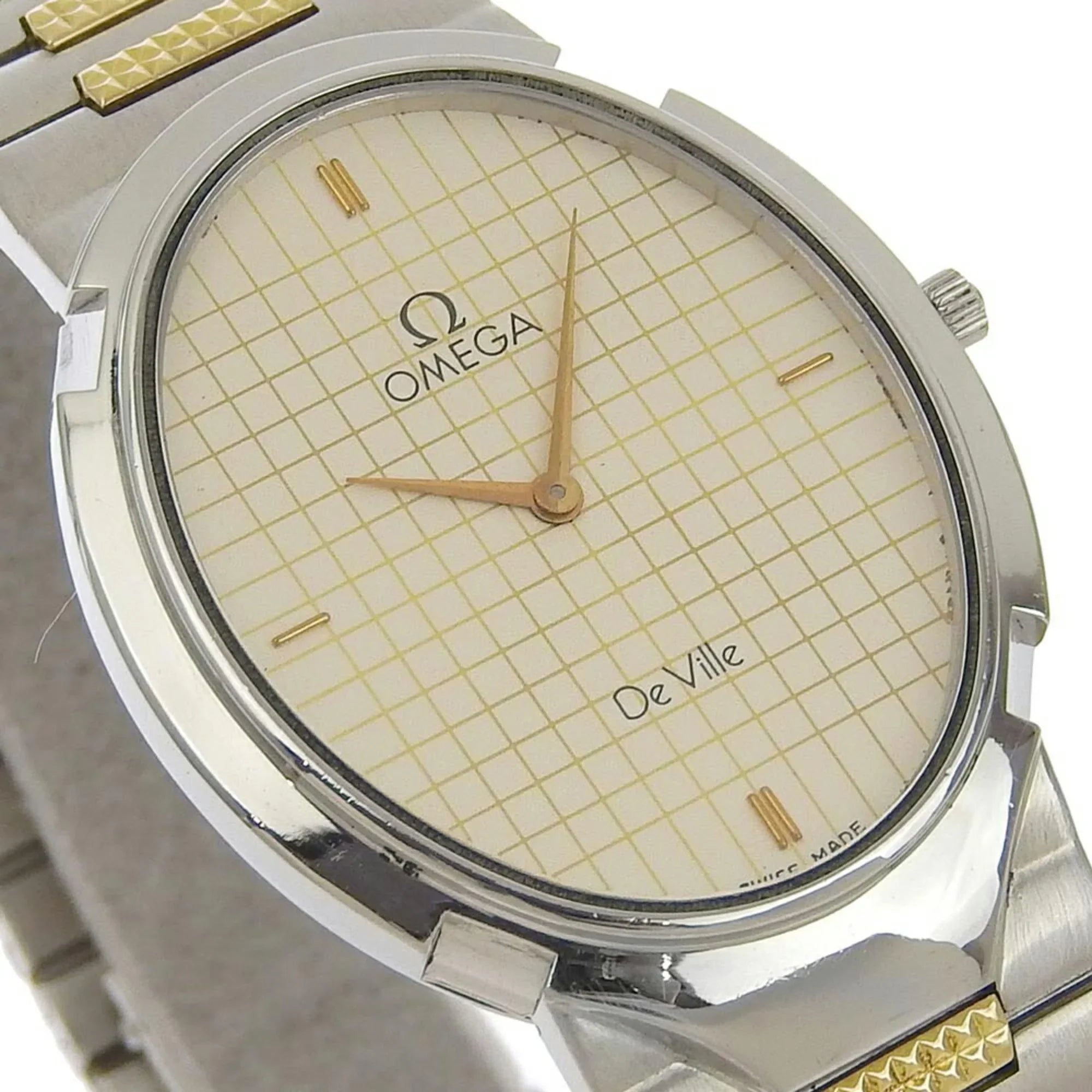 Pre-Owned De Ville Watch Stainless Steel Swiss Made Silver/Gold Quartz Silver Dial Boys (Fair)