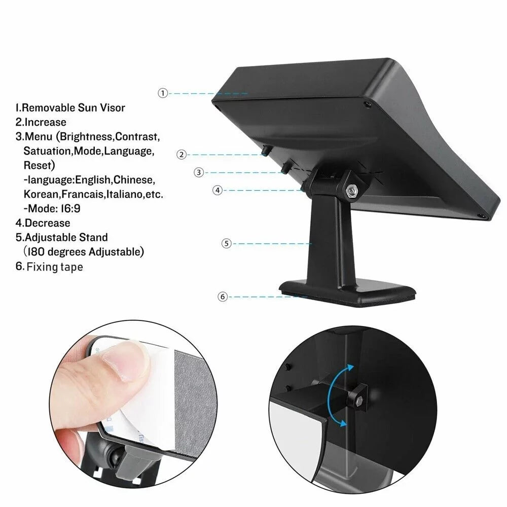 Wireless Car Backup Camera Rear View HD Parking System Night Vision+ 4.3 Monitor