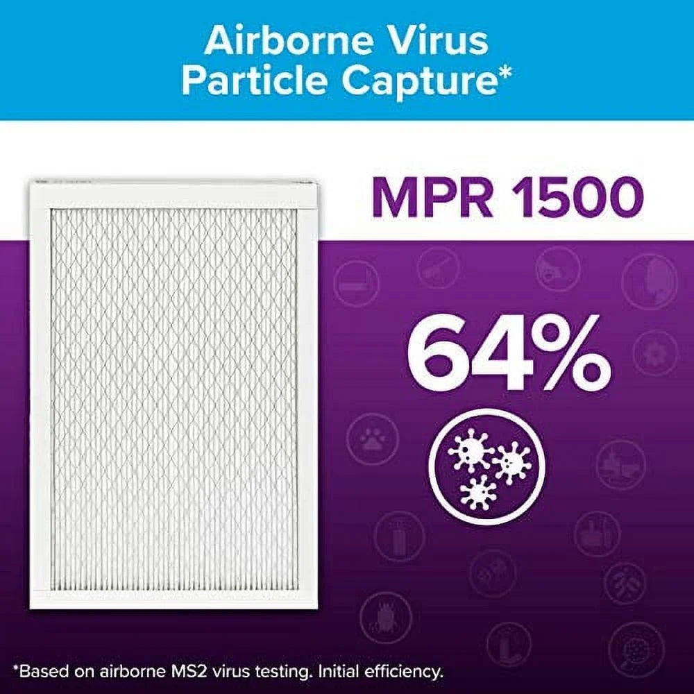 Filtrete 16x20x1, AC Furnace Air Filter, MPR 1500, Healthy Living Ultra Allergen, 6-Pack (exact dimensions 15.69 x 19.69 x 0.78)