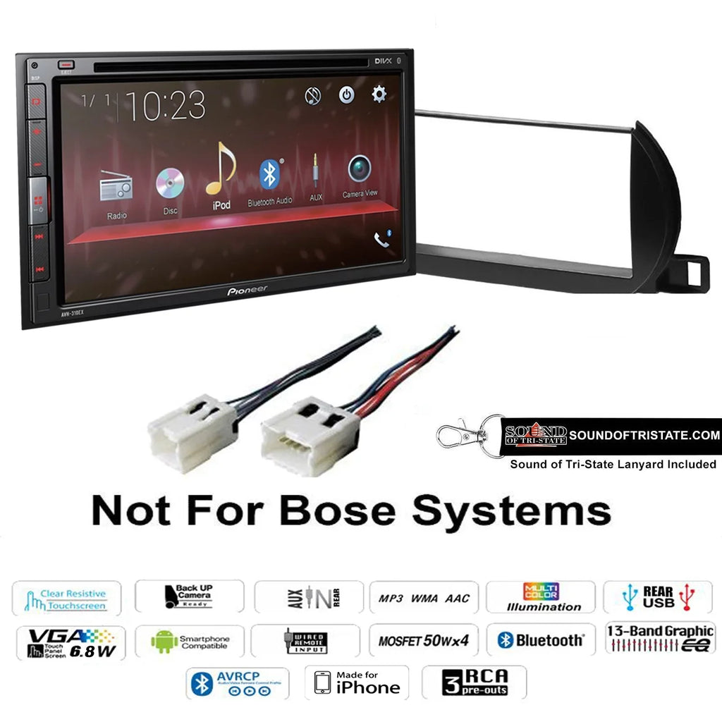 Pioneer AVH-521EX - Multimedia DVD Receiver with 6.8” WVGA Display, Built-in Bluetooth®, SiriusXM-Ready™, Remote Control Included and two camera inputs