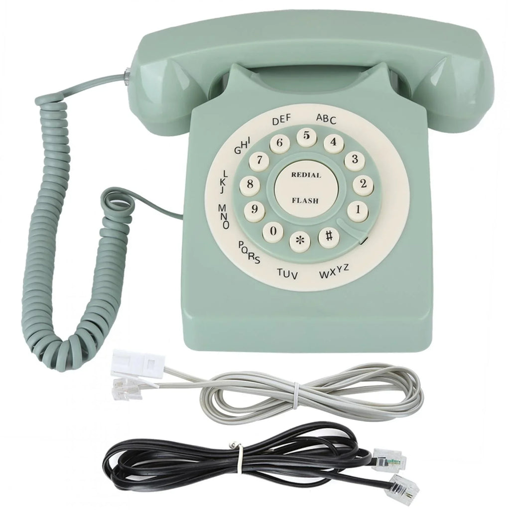 Aigend Telephone - Antique European Vintag Landline Telephone Green High Definition Call Large Clear Button