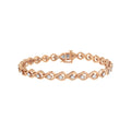 Rose Gold Plated .925 Sterling Silver 1/3 Carat TDW Miracle-Set Diamond Link Bracelet (I-J, I3-Promo)