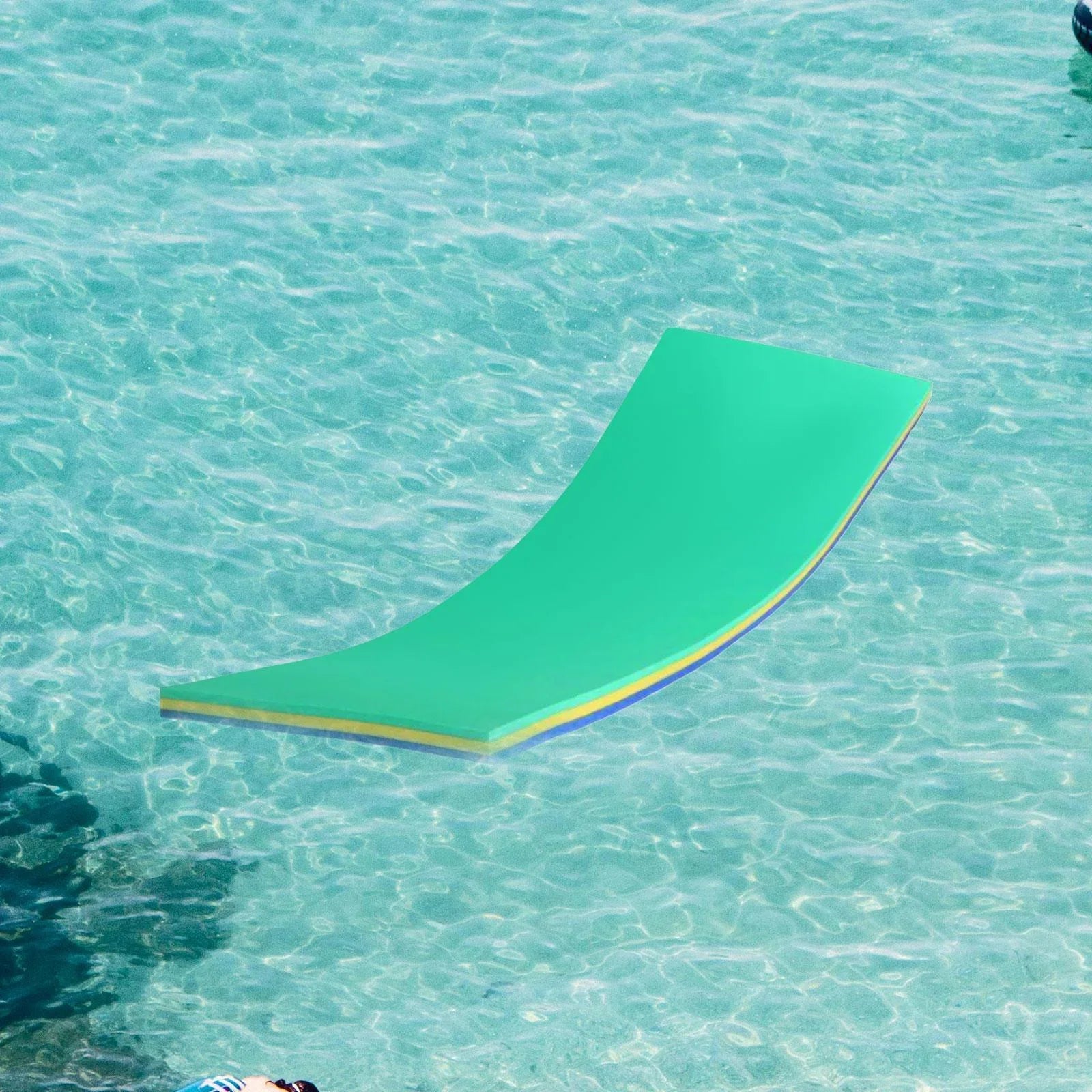 GARENDE Water Mat 3 Layer Raft for Pool Relaxing Tear Resistant Floats Yellow