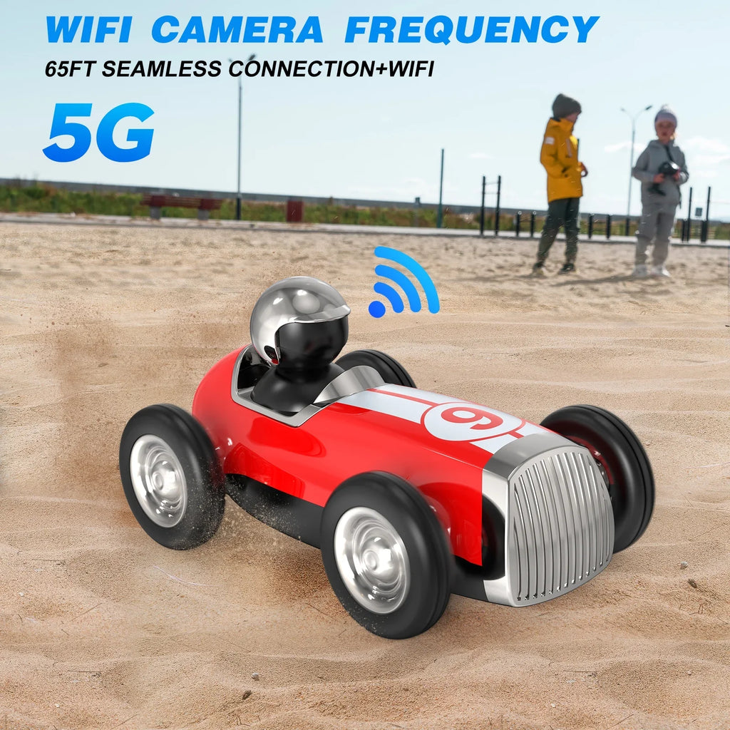 AUOSHI Remote Control Car with 2.4GHz Wireless Bluetooth Speaker 2 Speed Mode Fast RC Car for Kids RC Trucks Music RC Stunt Car Toys for Boys Girls Gifts, Red