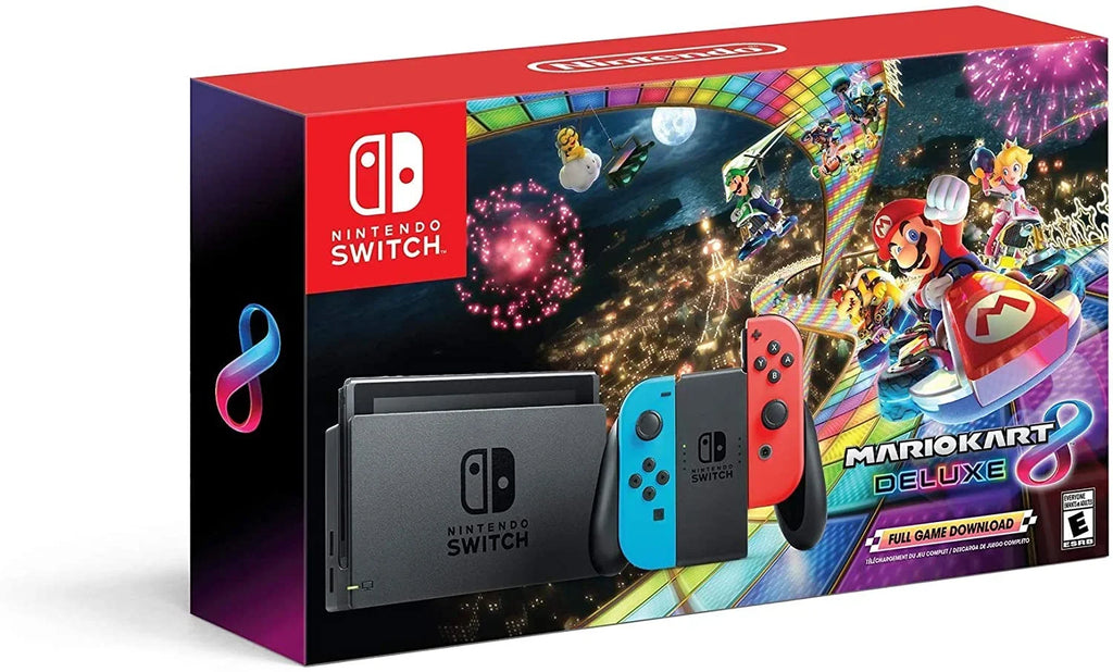 Nintendo Switch with Blue & Red Joy-Con, Mario Kart 8 Deluxe & 3 Month Membership