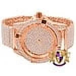 Men's Fully Iced 18k Rose Gold Finish Simulated Diamond 10 Row Custom Band Luxury Watch 44mm