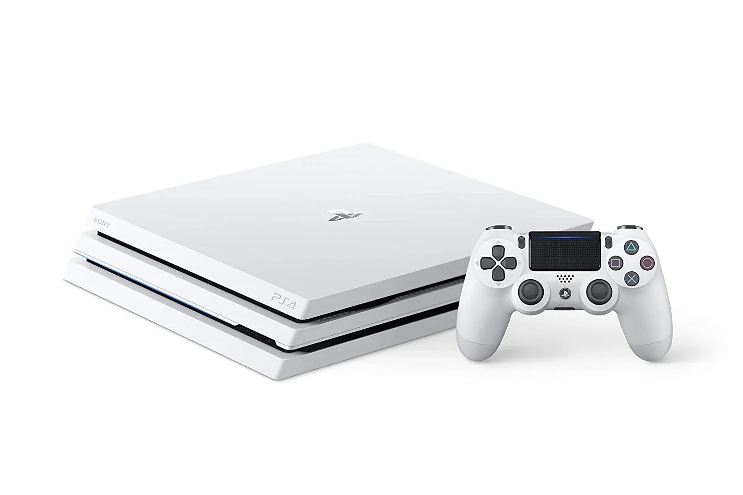 PlayStation 4 Original 500GB Matte White Gaming Console With 2 Controller + G9 Earbuds With Microphone BOLT AXTION Bundle Like New