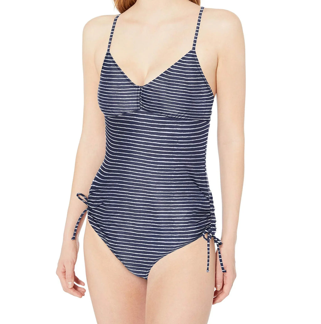 prAna Moorea Size Small (S) Convertible Strap One Piece Blue Anchor Stripe