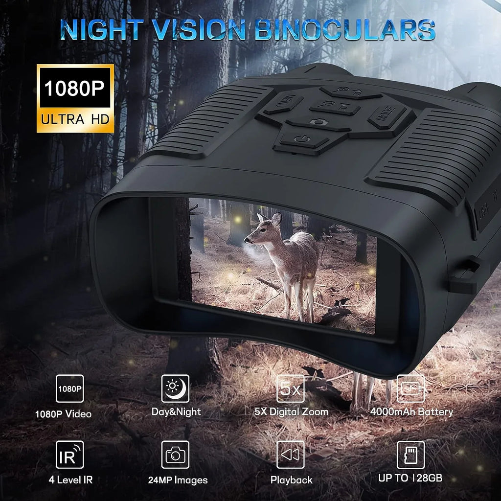 SuntekCam Night Vision Goggles Night Vision Binoculars with 32GB SD Card 24MP/1080P 6x Zoom Suitable for Hunting at Night and Taking Pictures and Videos NVI-800