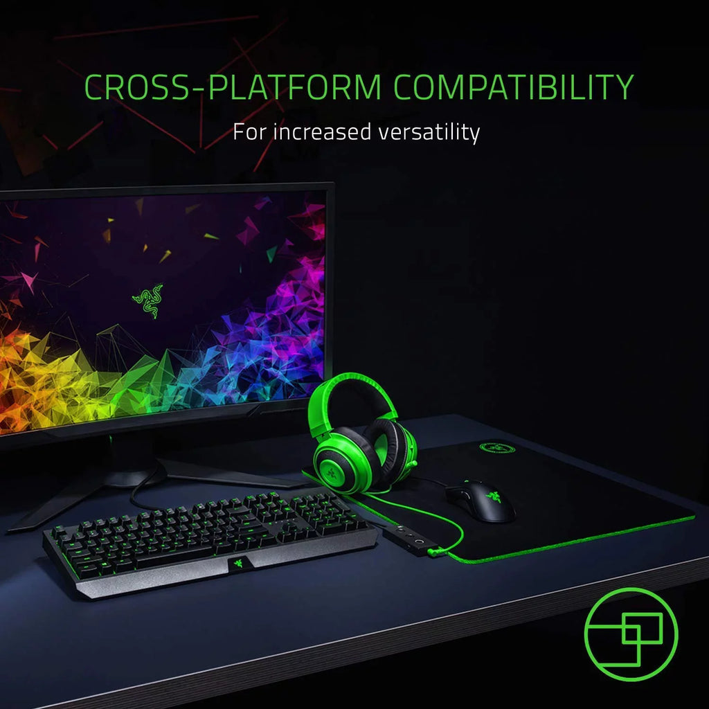 Razer Kraken Tournament Edition: THX Spatial Audio - Full Audio Control - Cooling Gel-Infused Ear Cushions - Gaming Headset Works with PC, PS4, Xbox One, Switch, Mobile Devices - Green